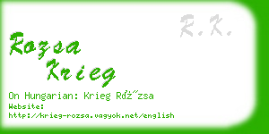 rozsa krieg business card